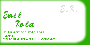 emil kola business card